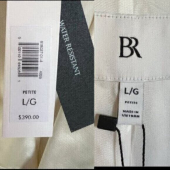 NWT! Banana Republic Maja Satin Trench Coat Iced Vanilla Ivory - Size Petite L - Picture 5 of 16